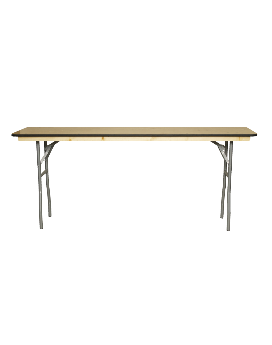 6 Foot Conference Wood Folding Table, Vinyl Edging